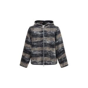 Our Legacy Men Hooded Checked Knit Sweatshirt